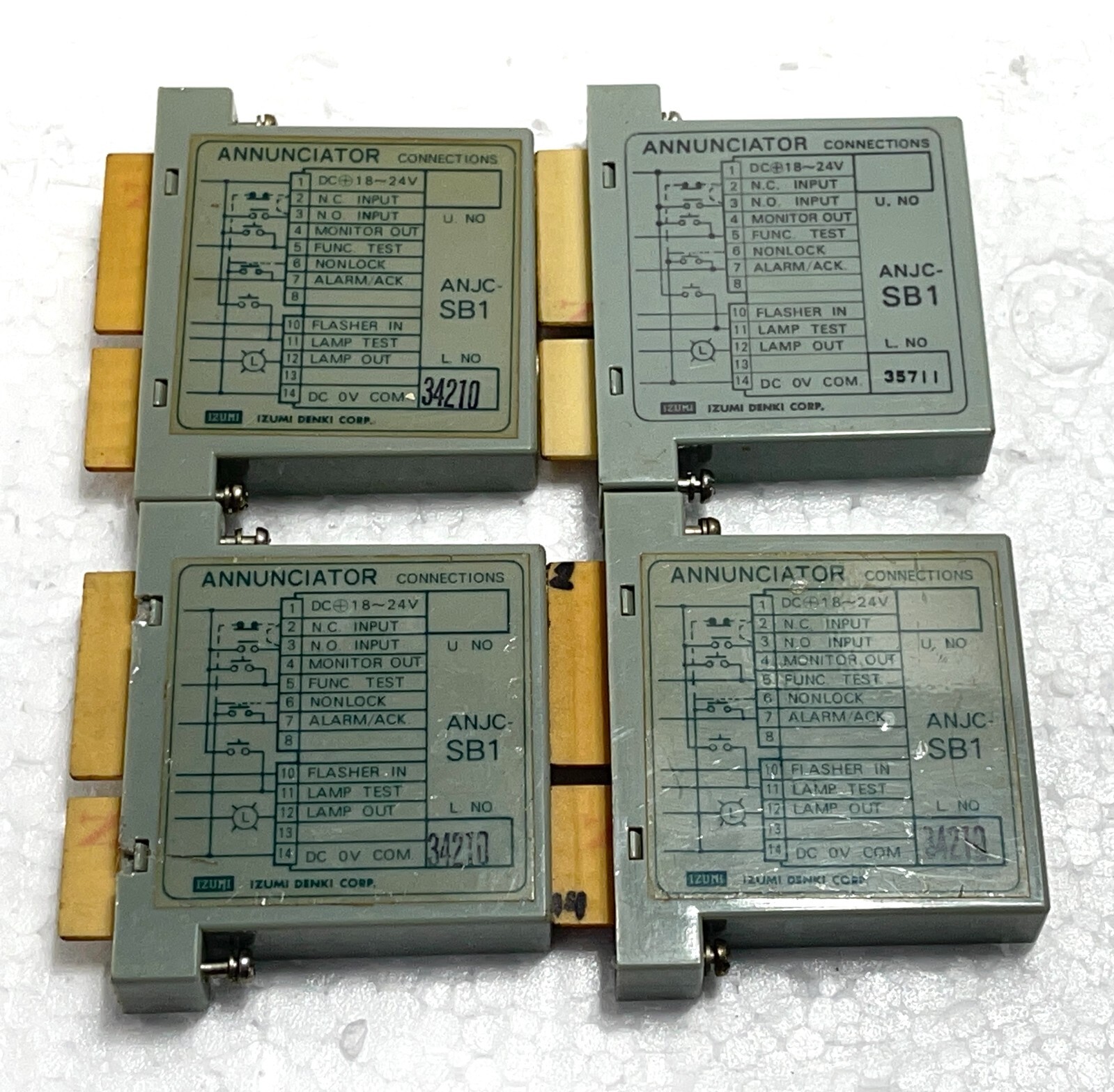Izumi IZ-Alarm ANJC-SB1 Annunciator (Lot Of 4pcs)