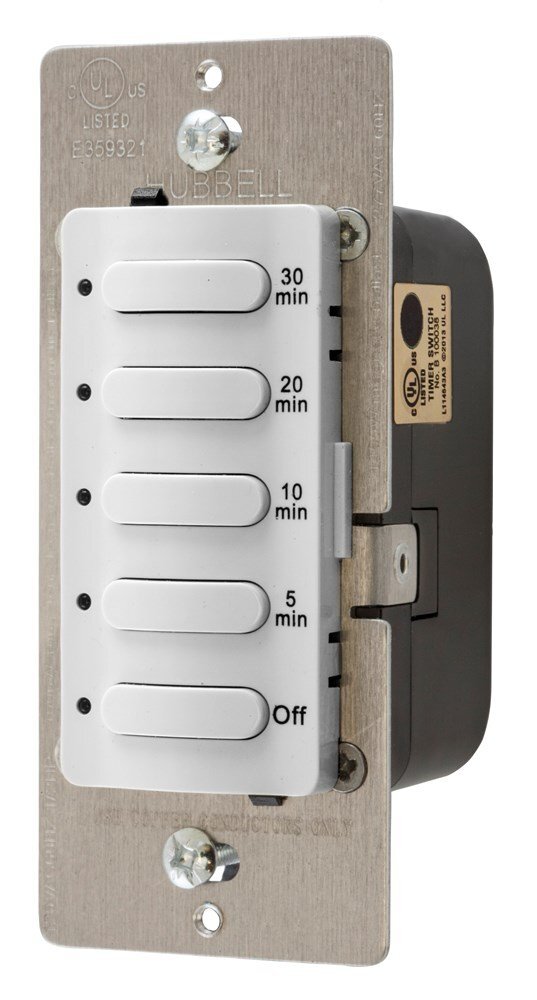 Hubbell Wiring Systems DT5030W Timer Switches, Single Pole, 8.3 Amp, 120 VAC/277