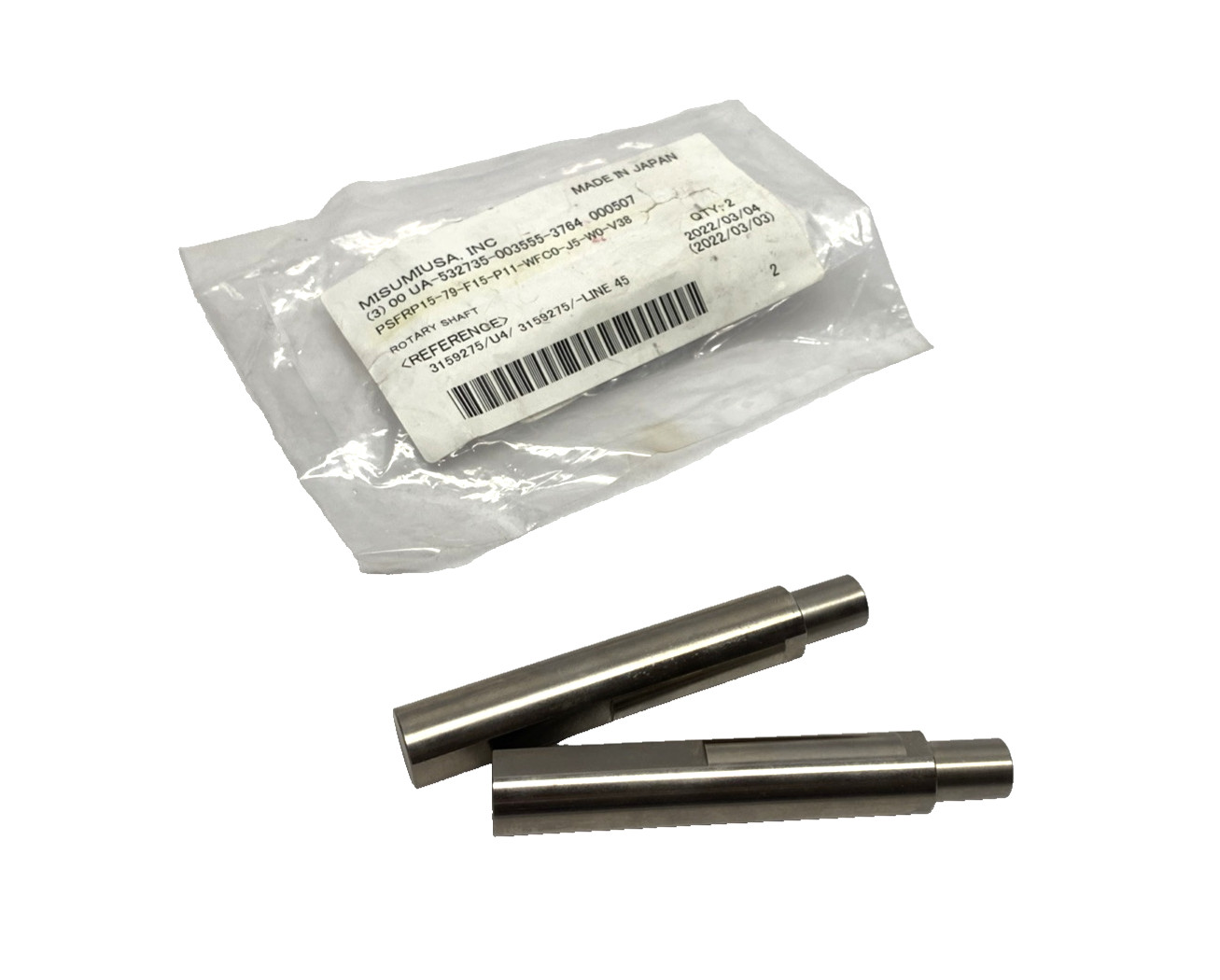 MiSUMi PSFRP15-79-F15-P11-WFC0-J5-W0-V38 Rotary Shaft 15mm Dia. 79mm Long 2-PACK