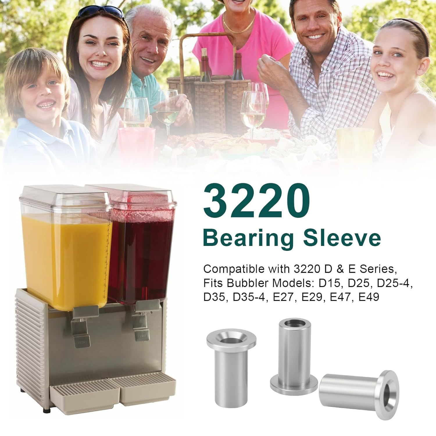 3220 Bearing Sleeve for Grindmaster Crathco D Series Beverage Dispensers (3-Pack