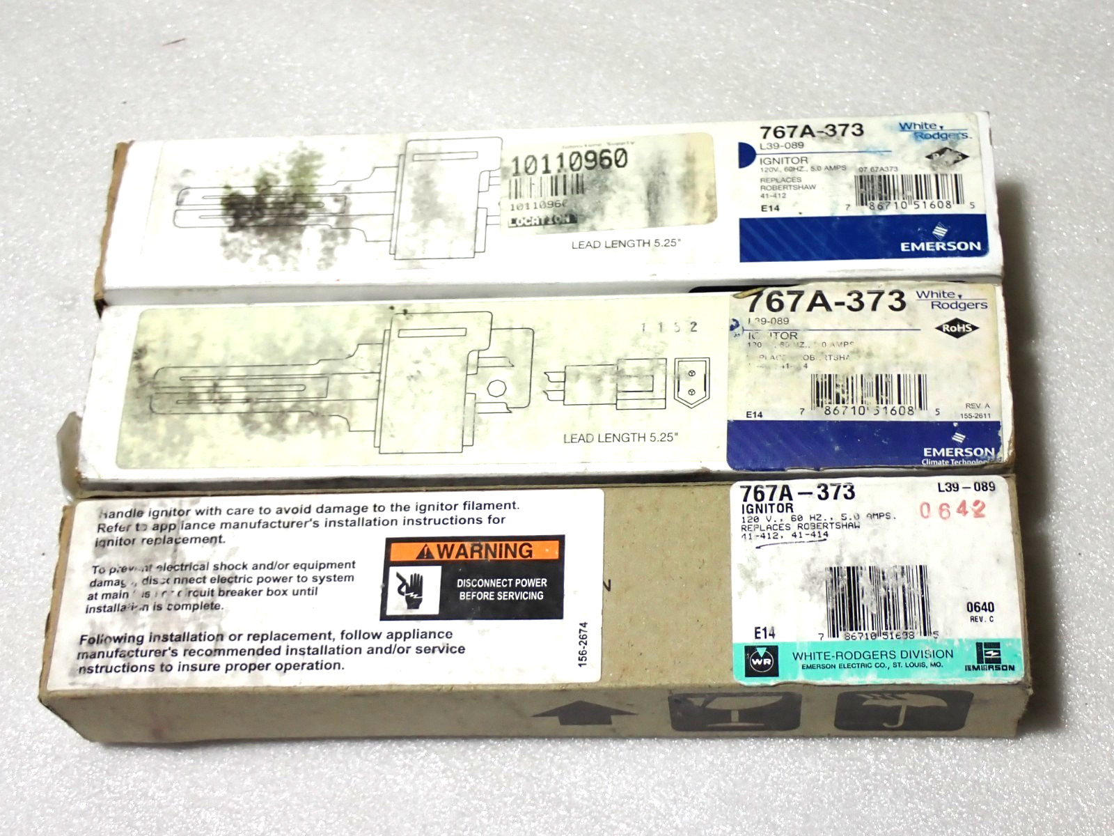 GENUINE 767A-373 L39-089 EMERSON WHITE RODGERS Ignitor LOT OF [3] NEW