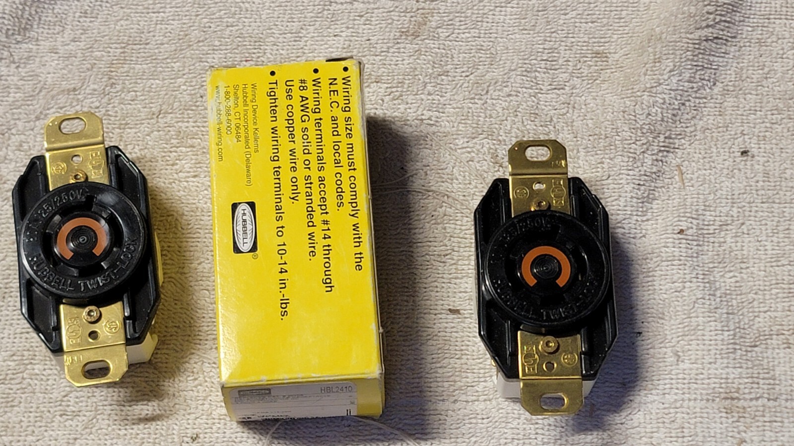 HUBBELL HBL2410 Twist Lock Receptacle 3 Pole 20A 125/250V LOT OF 3 FREE SHIP NOS