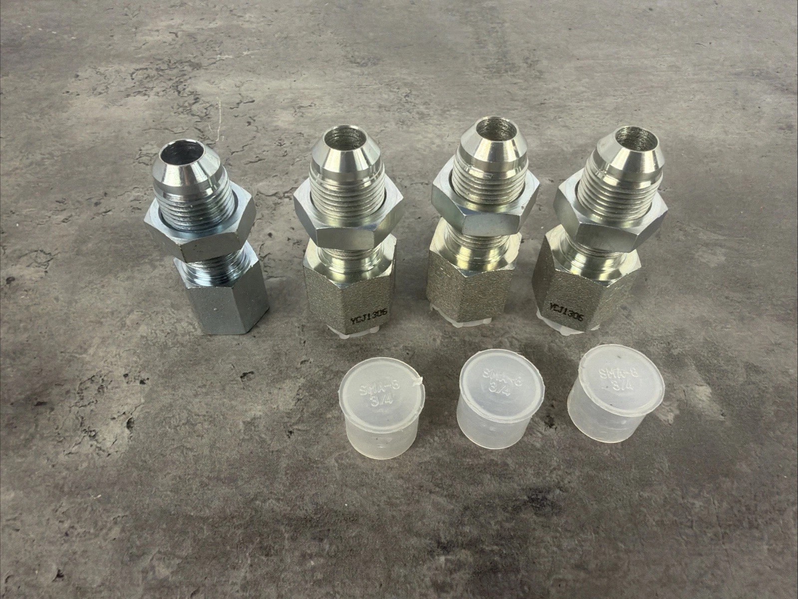 SMA-8 3/4 Tube Adapter Straight Fitting Lot of 4 New YCJ1306