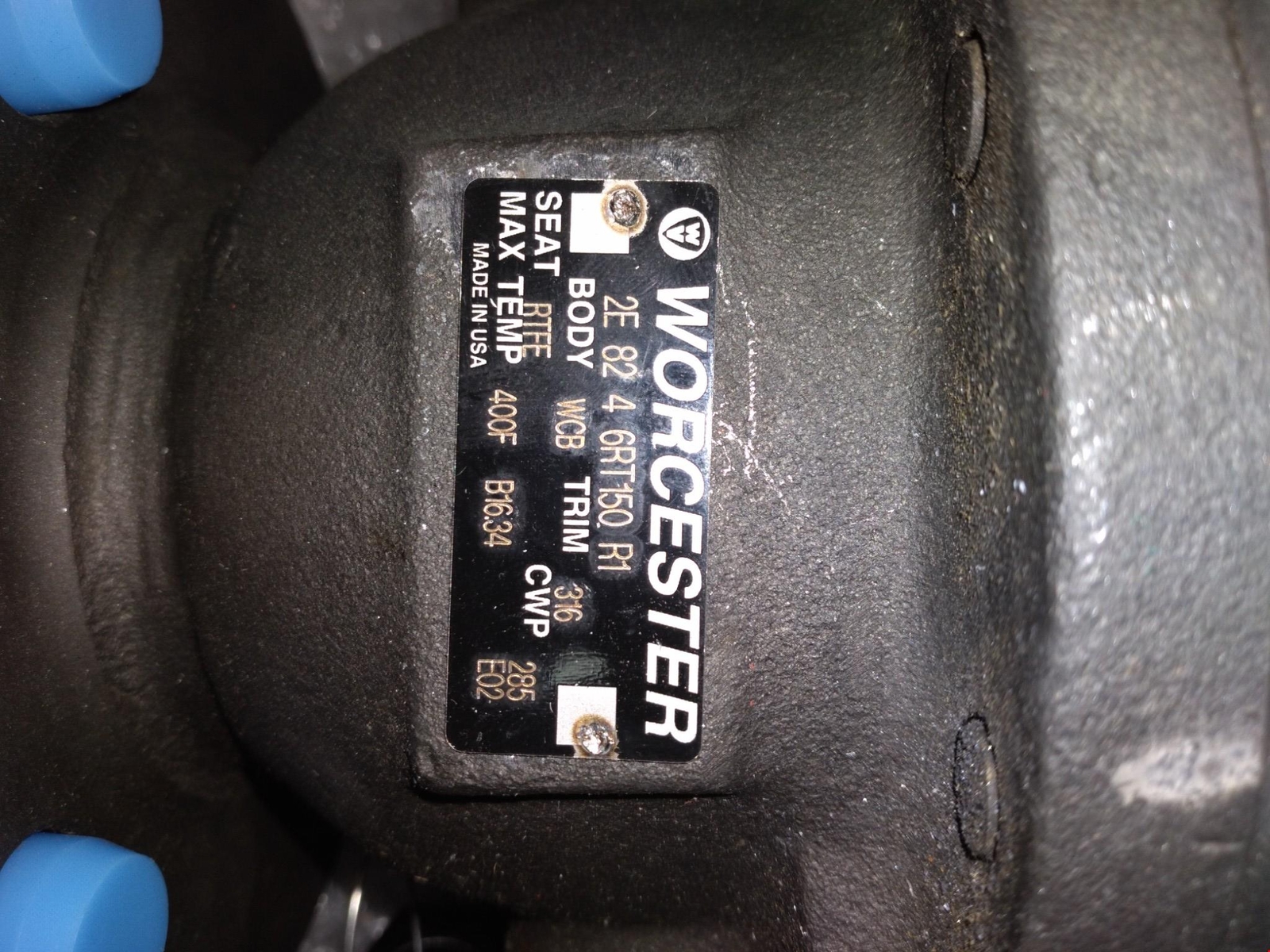 WORCESTER SERIES 39 MODEL 20 PNEUMATIC ACTUATOR 6RT15Q R1 WCB 400F 20 39 SN R6