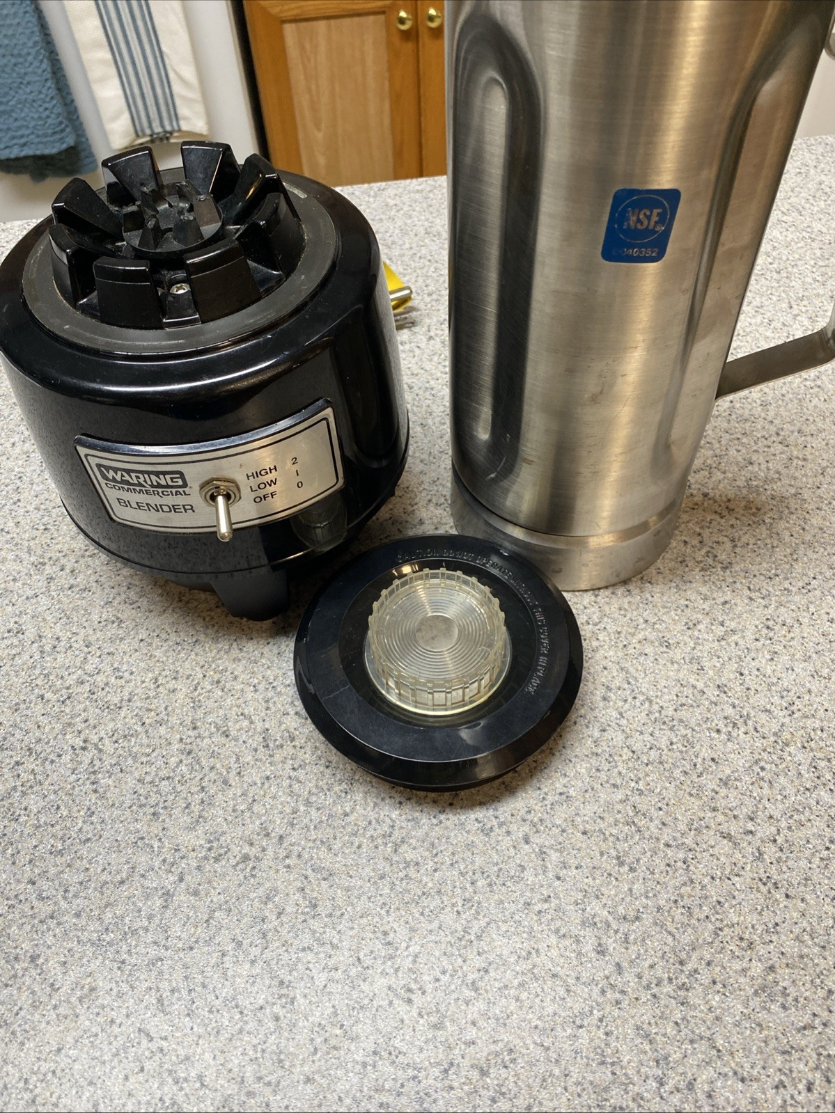 WARING COMMERCIAL BLENDER HGBPBKS6 HGB150 Metal Jar, Lid, Base Complete Vgc