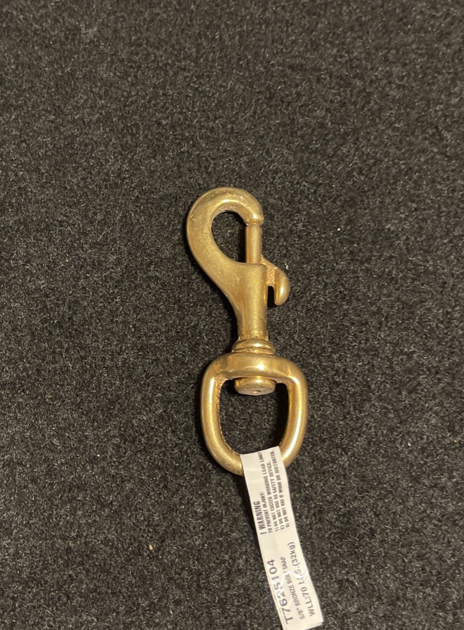 CAMPBELL T7625104 3/8″ Solid Bronze Snap Hook Swiveling Round Eye Bolt