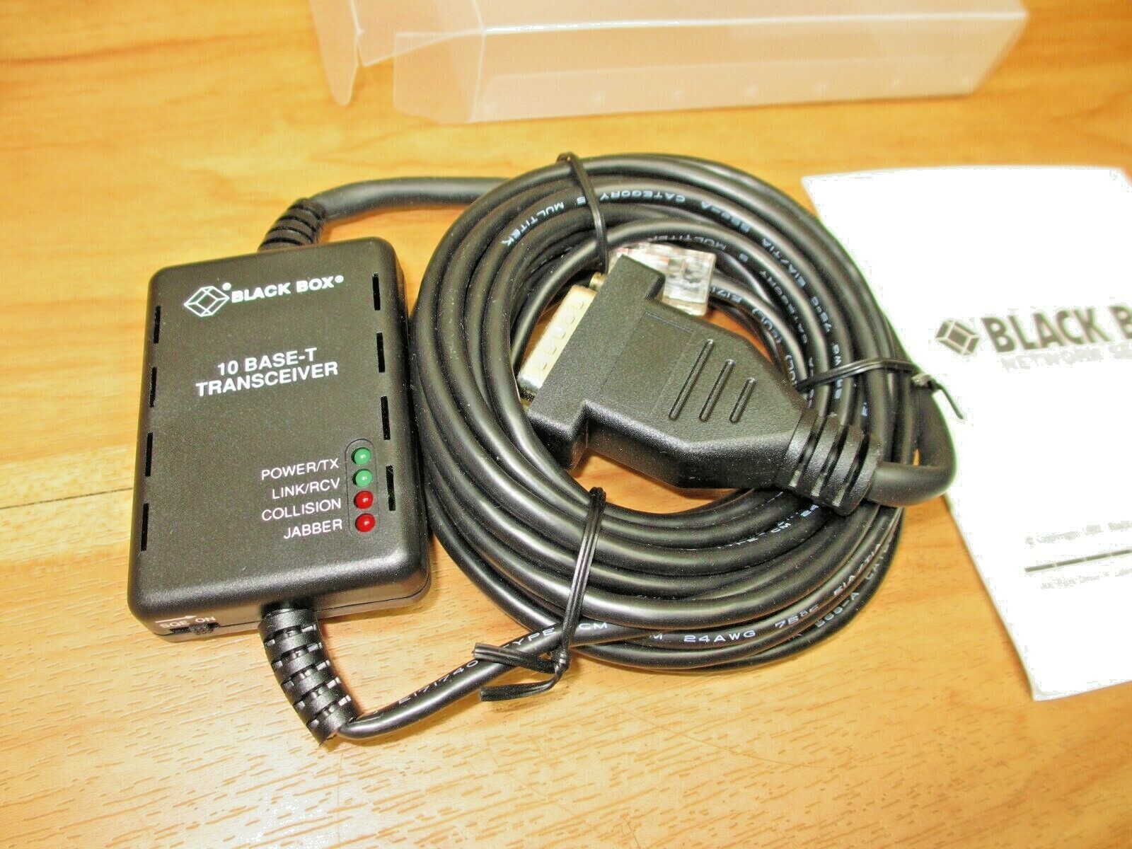 Black Box LE3010A *NEW* 10 Base-T Transceiver Mini 10BT w/ Cable