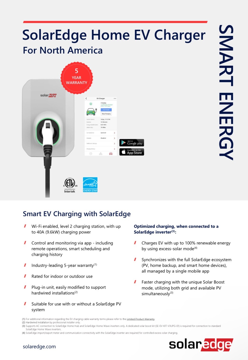 SolarEdge HD-Wave SE-EV-KIT-25J40-2 Charging Cable, CABLE ONLY