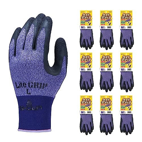 Showa Glove Light Work Gloves No. 341 Light Grip Purple Medium 10 pairs