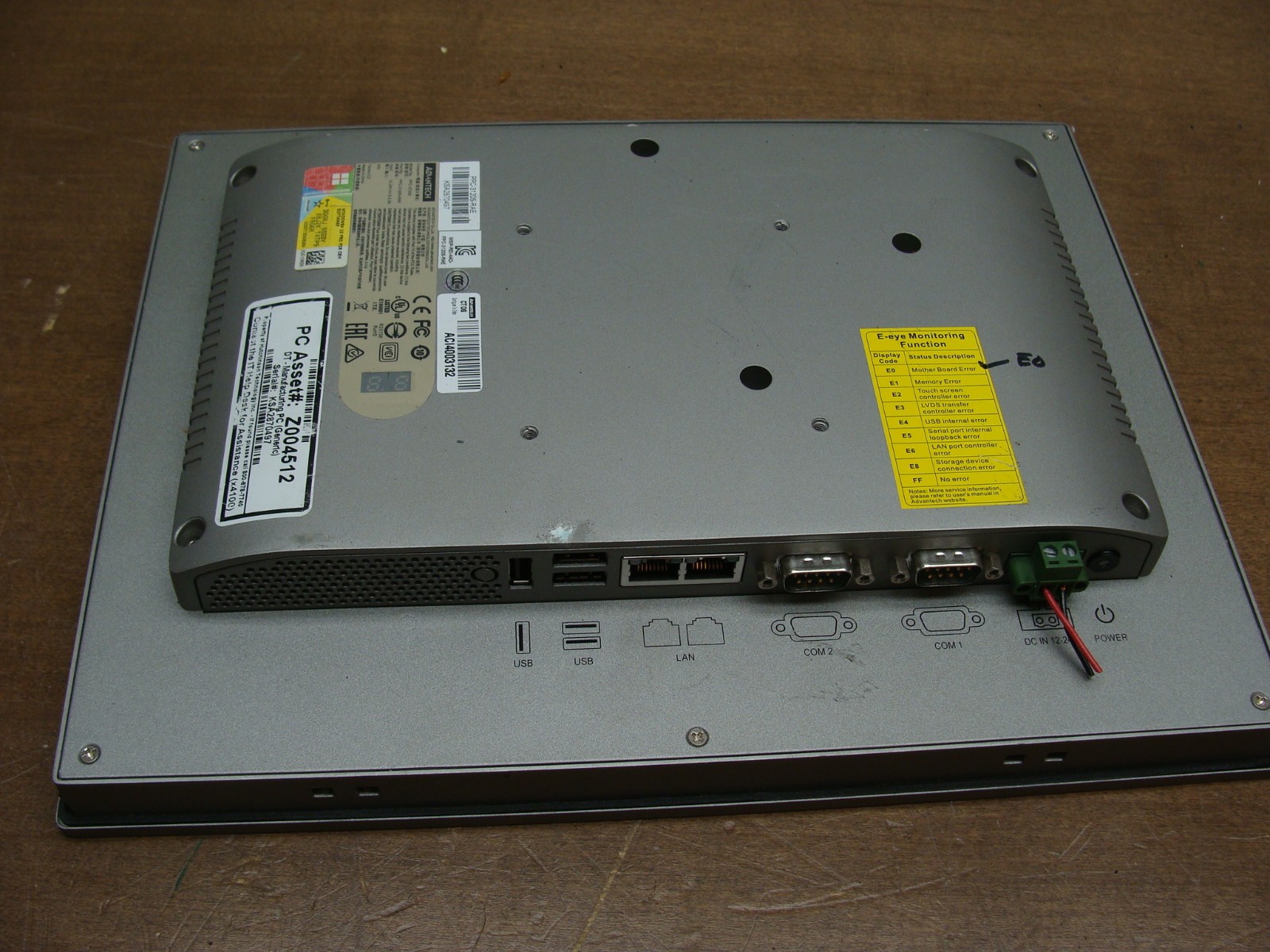 Advantech PPC-3120S-RAE 12.1in Panel PC Windows 10 Pro