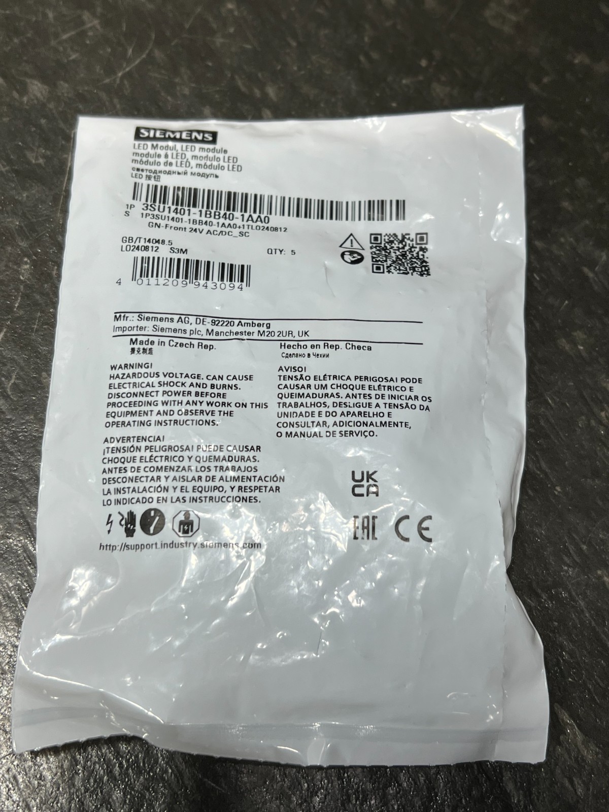 siemens 3su1401-1bb40-1aa0 nos pack of 5pcs