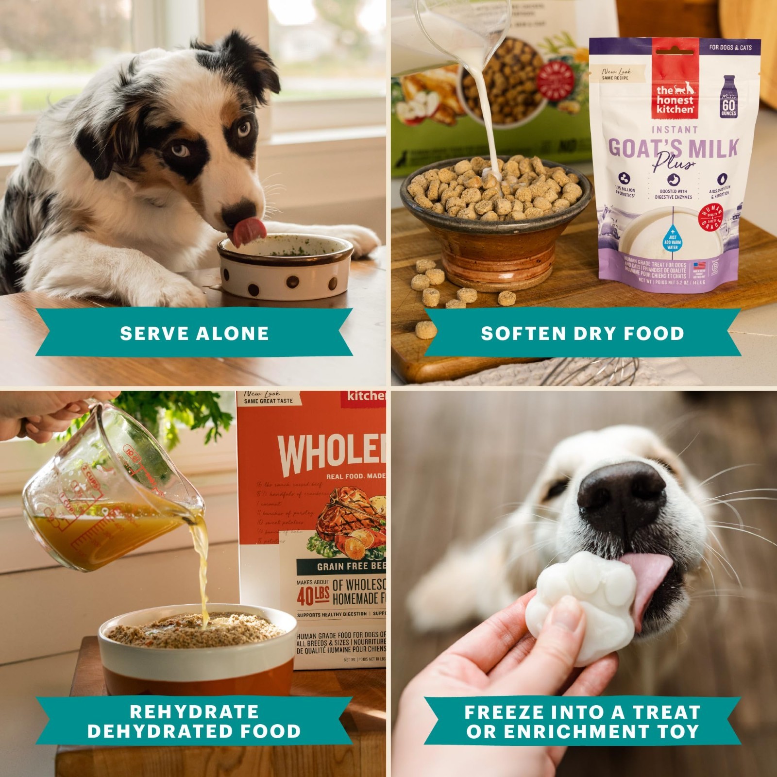 3 PACK The Honest Kitchen Human Grade Instant Goat’s Milk with Probiotics, 5.2oz