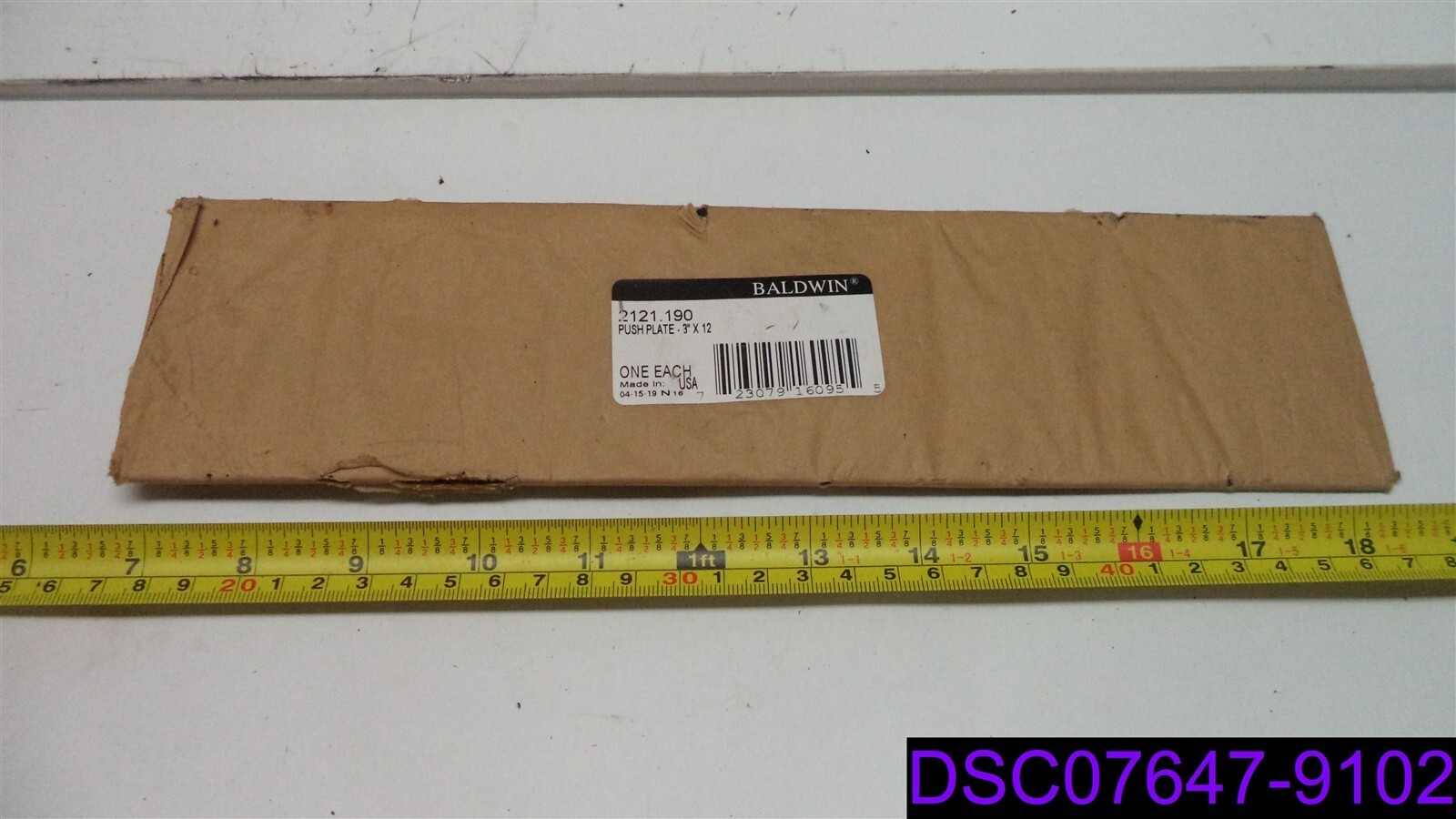 Baldwin 3″ x 12″ Solid Brass Square Edge Push Plate Satin Black P/N 2121.190