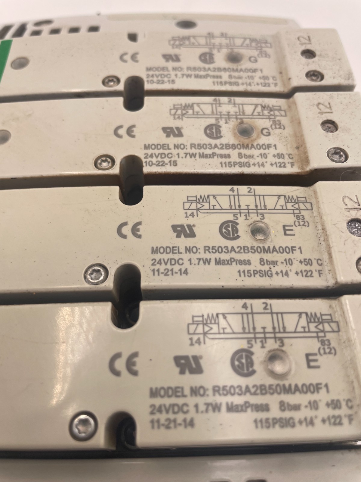 Numatics R503A2B50MA00F1, P599AE425188001, 8603AK428327001, and 8503AMM22MA0010