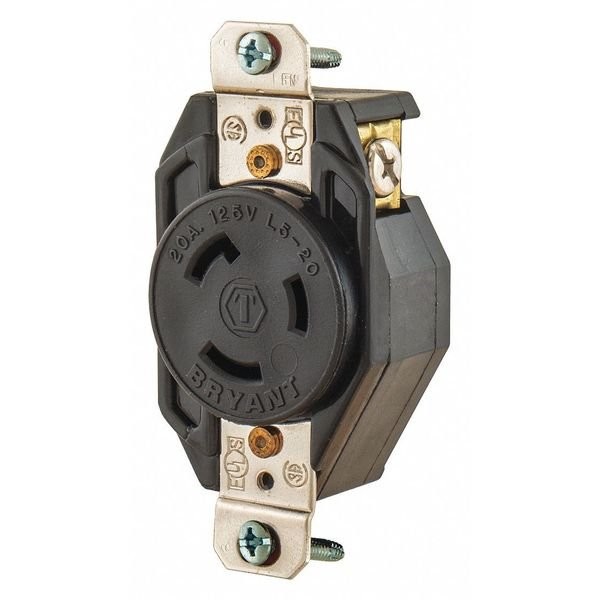 Bryant Locking Receptacle, L5-20R, 20 A,