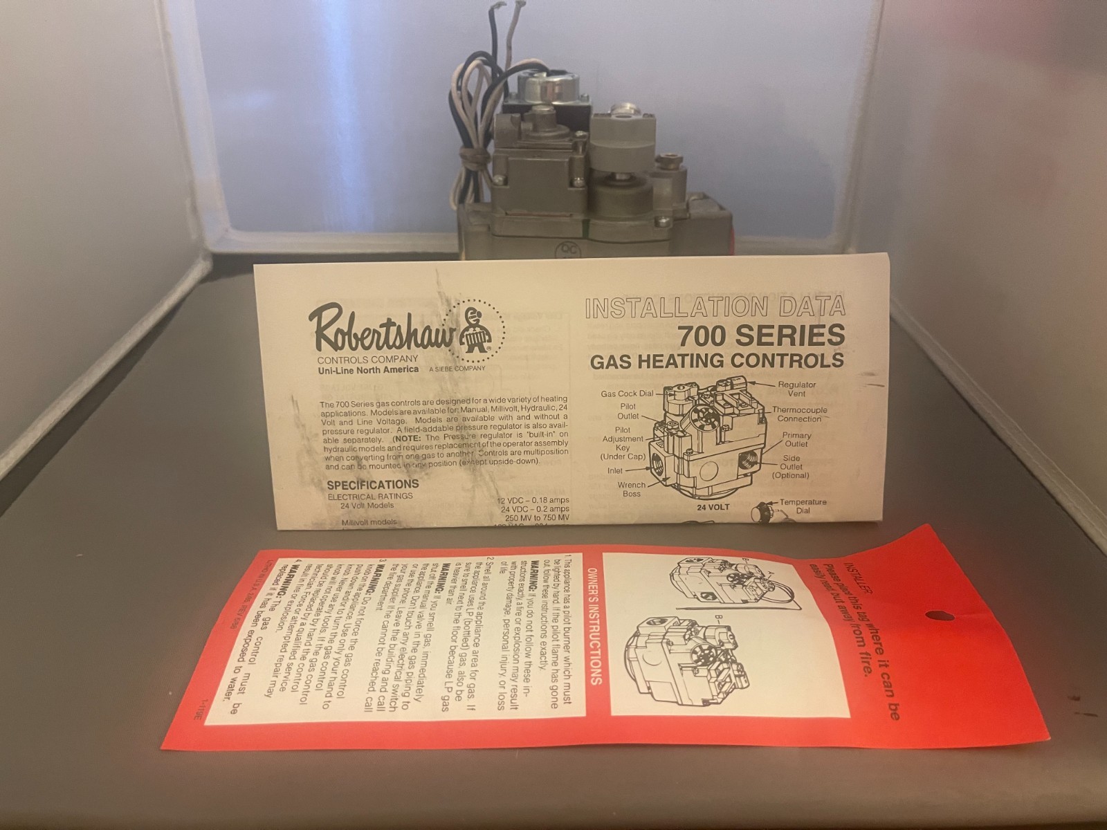 Robertshaw 700-456 120v 1 X 1 Standing Pilot Gas Valve 600000 BTU Slow Opening