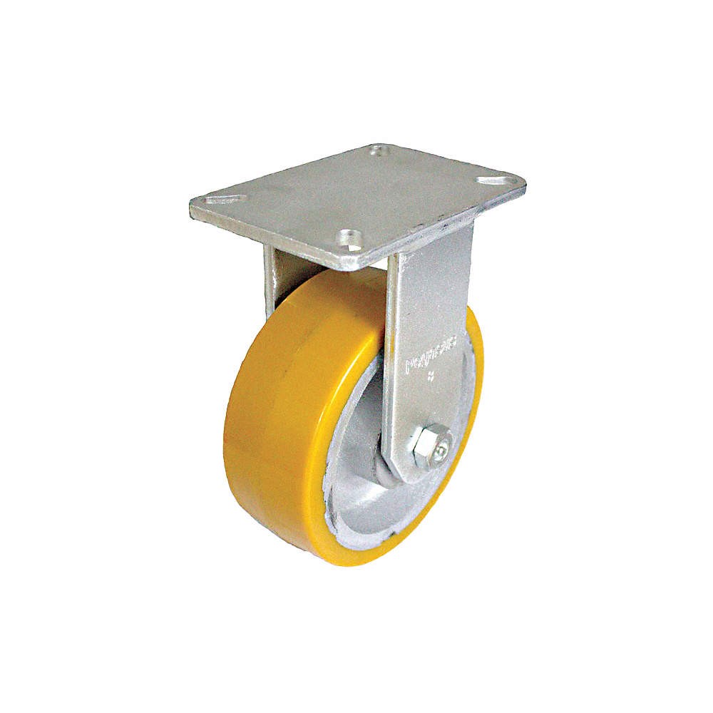 GRAINGER APPROVED P29R-UY060K-18 Plate Caster,Rigid,Polyurethane,8″H 455T65