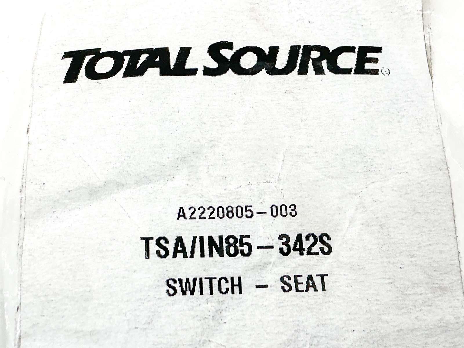 New Total Source TSA/IN85-342S Seat Switch