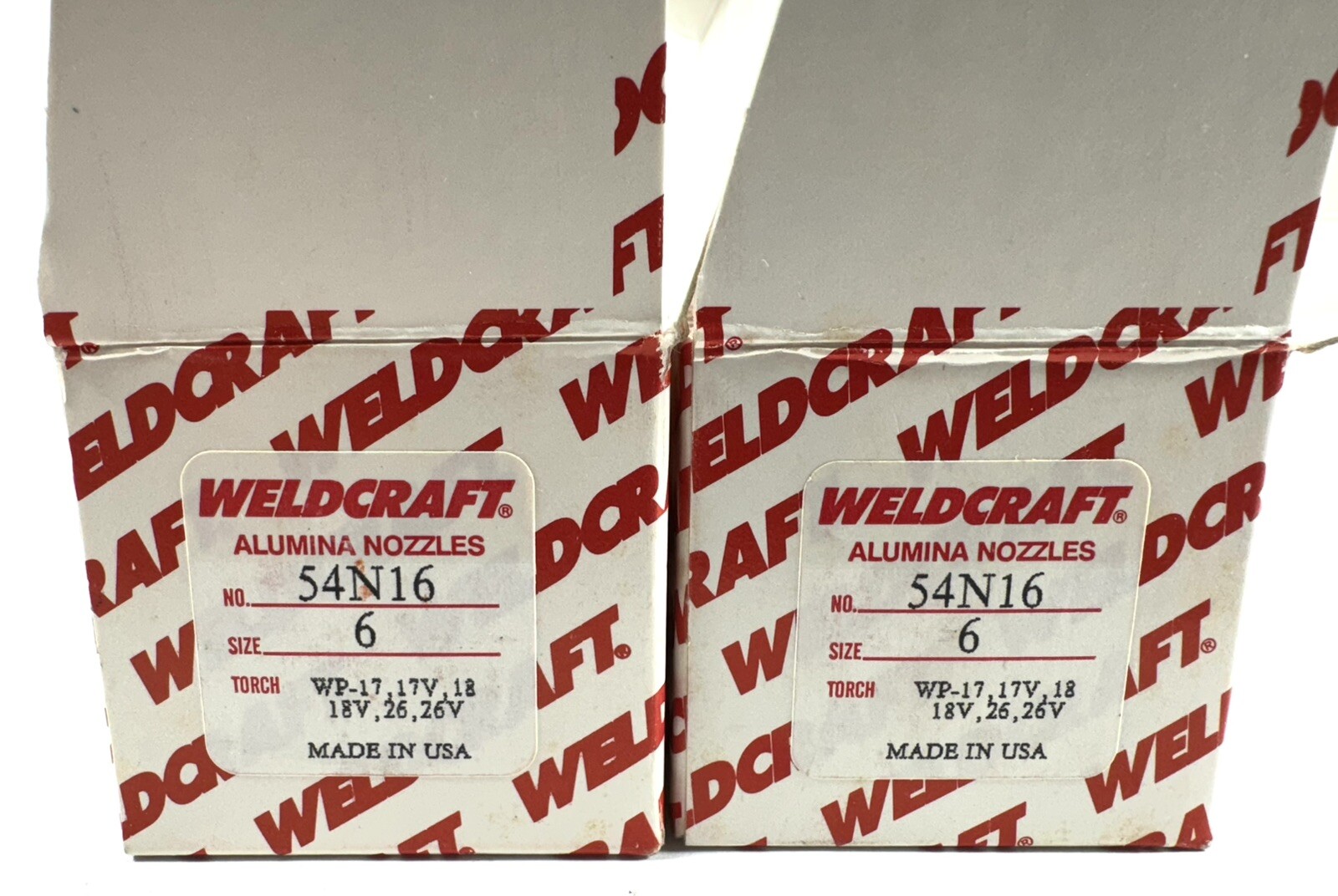 13 Total Weldcraft Alumina Nozzles 54N16 Size 6 – 1 Full box + 3 in Partial Box