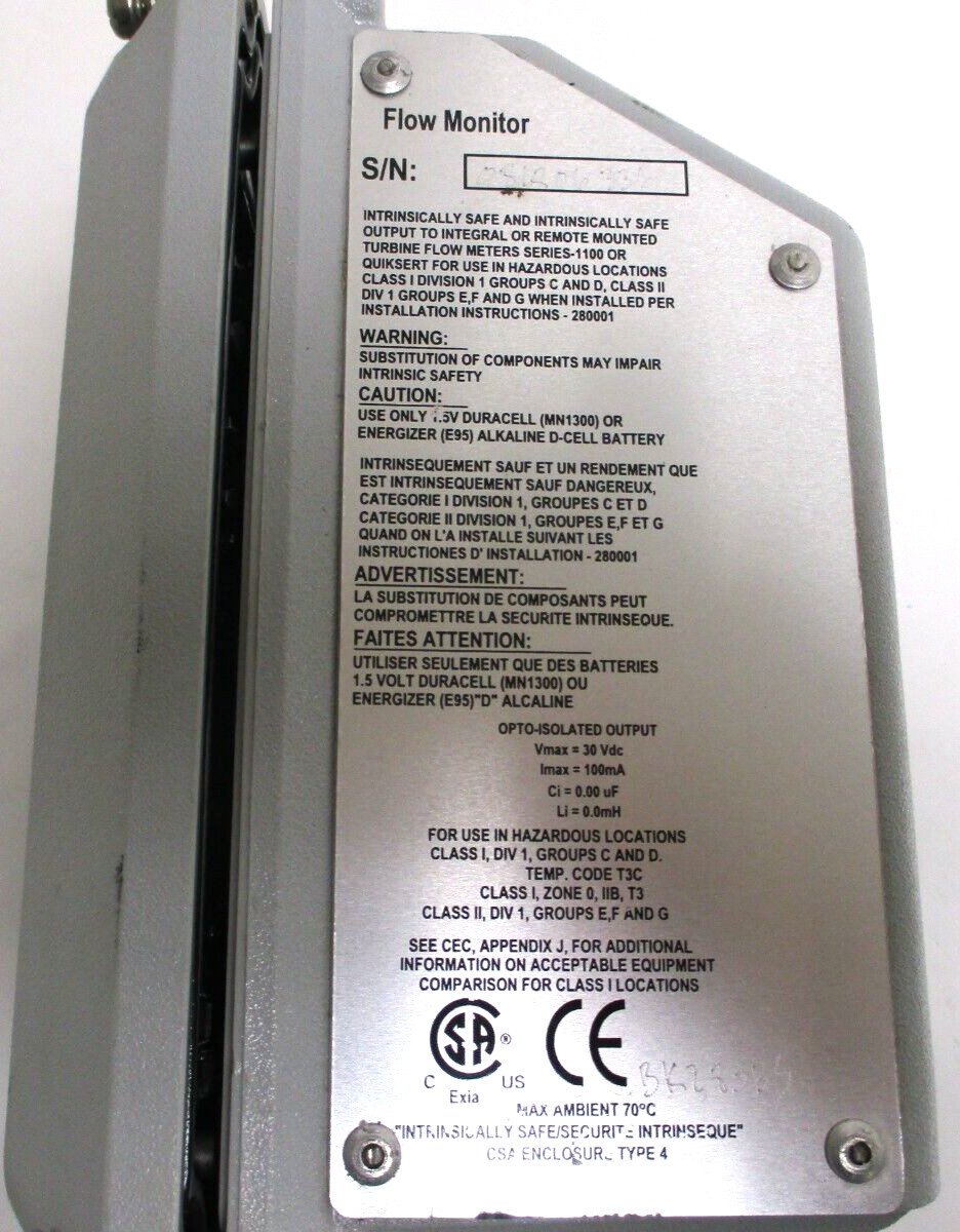 BLANCETT , 8200 FLOW METER MONITOR , w/ BATTERY , SOME SCRATCHES , SURPLUS
