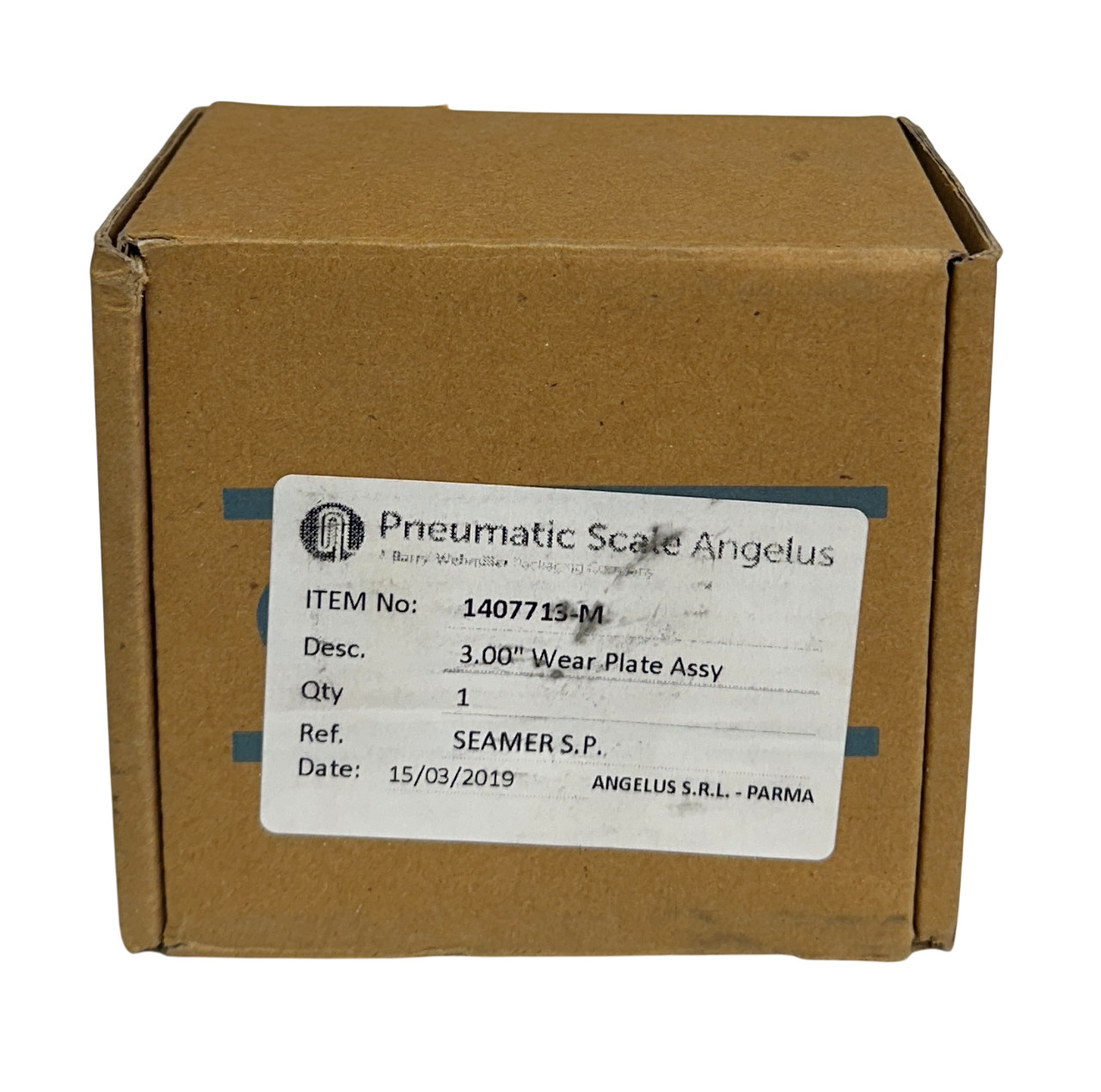 PNEUMATIC SCALE ANGELUS 1407713-M / 1407713M WEAR PLATE ASSEMBLY 3” SEAMER NSMP