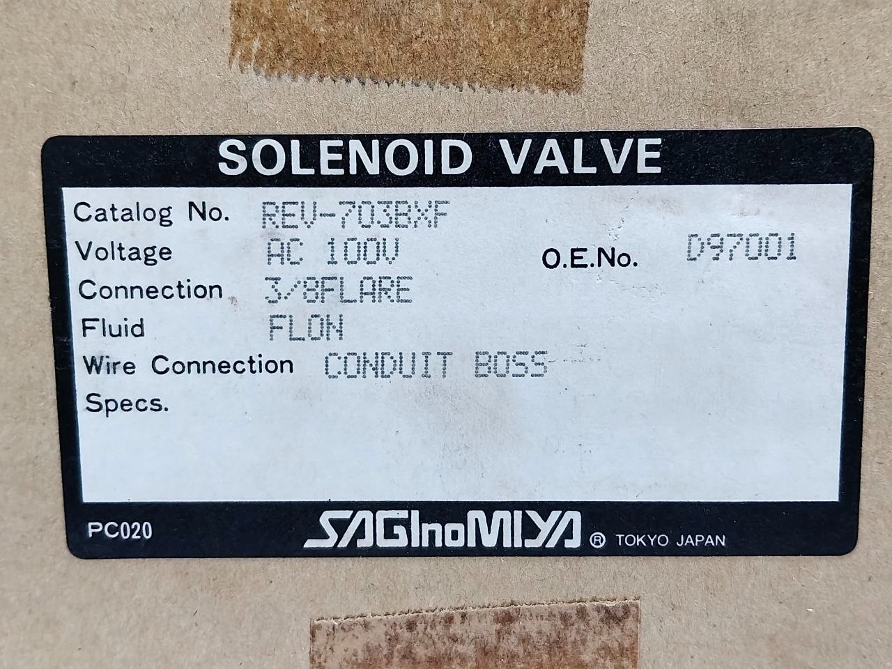 Saginomiya REV-703BXF Solenoid Valve AC100V 50/60Hz AC 110V 60Hz