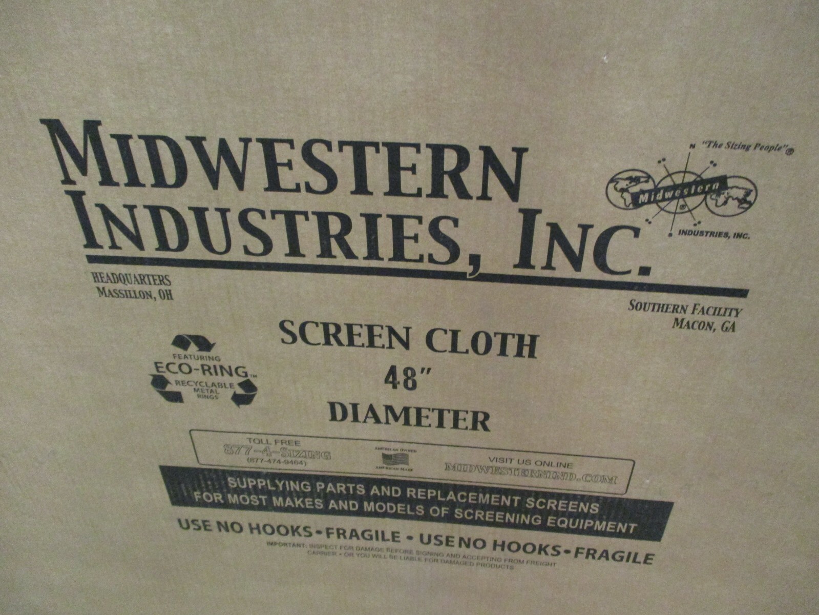 New SWECO Midwestern Screen Cloth 48″ 16M A4508AES