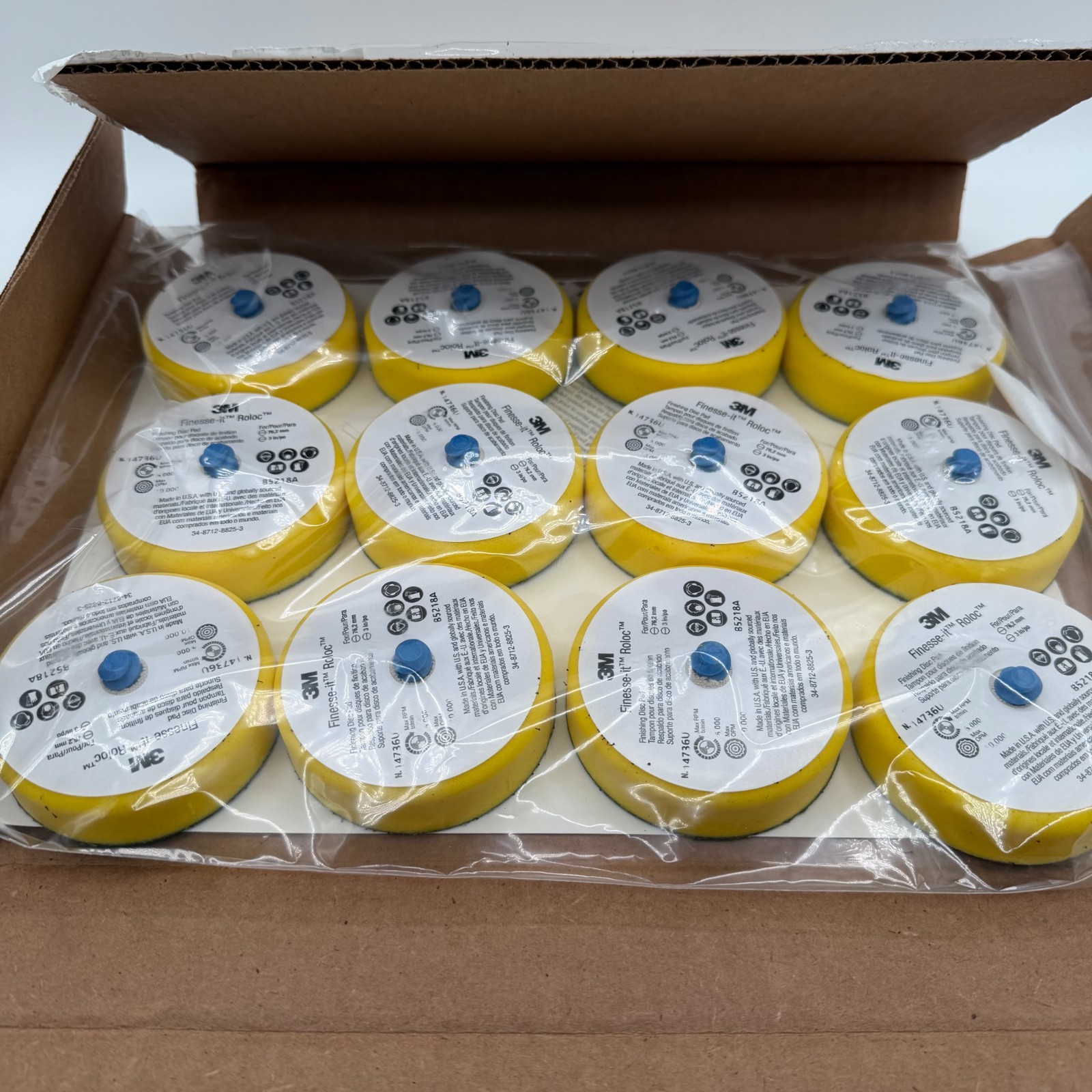 (Case of 12) 3M Finesse-it Roloc Finishing Disc Pad 14736U, 3 inch 12 per