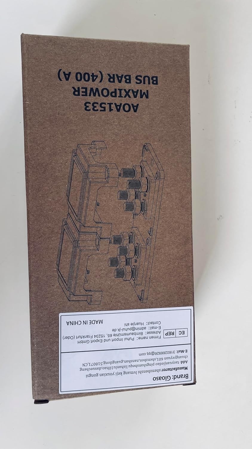 Copper 400A Busbar 12V-48V 8 Terminals Power Distribution Block for Car RV Solar