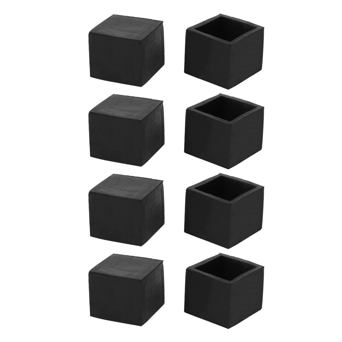25mmx25mm Square Chair Leg Floor Protectors Table Feet Tips Covers Caps 8Pc