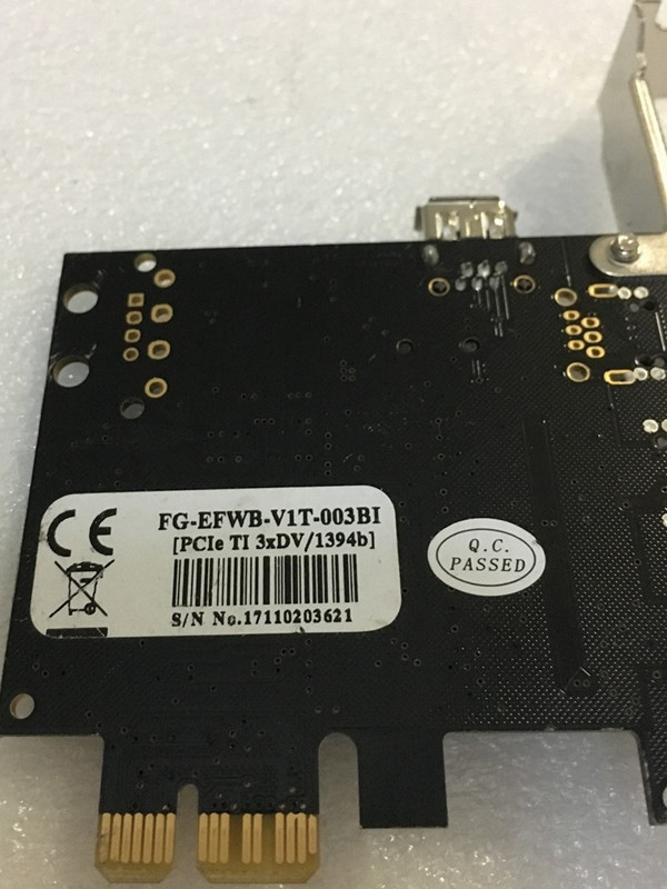 1pc FG-EFWB-V1T-003BI PCI-E to 1394b FireWire Acquisition Expansion Card