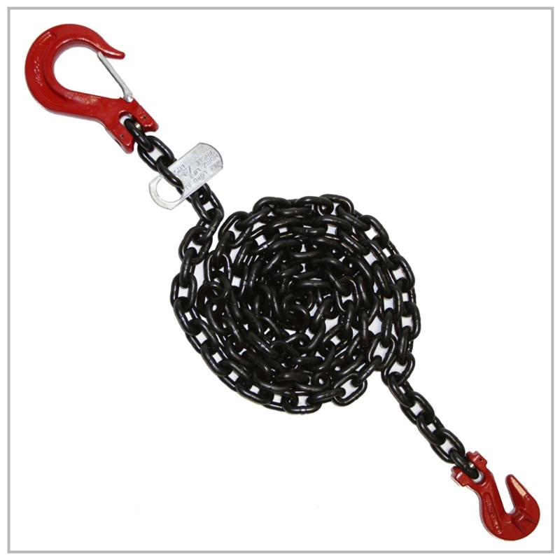 5/8″ x 10′ Grade 80 Lifting Chain Sling Grab Hook Safety Latch SGS G80 Rigging