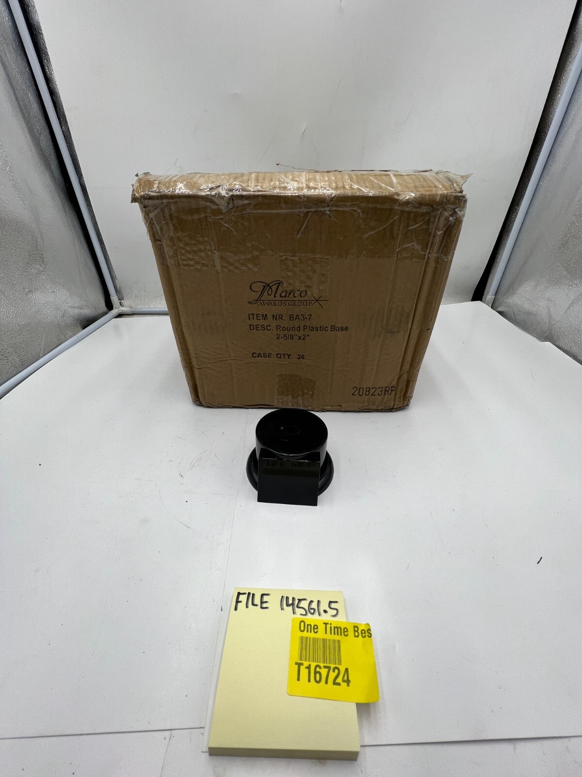 (QTY 36) Marco Awards Group BA3-7 Round Plastic Base Black NB-7 2-5/8″ x 2″