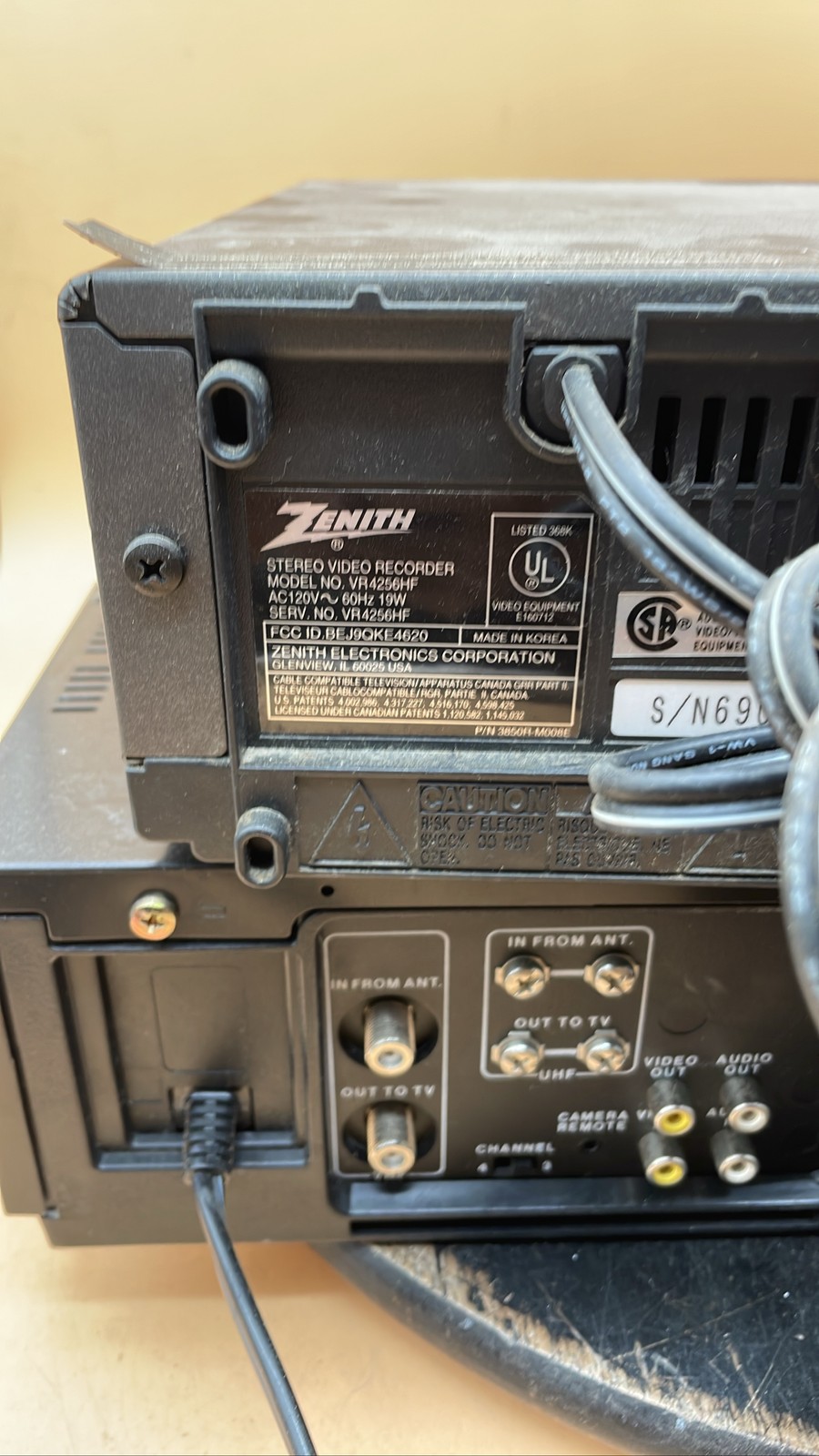 Honeywell HEN04112 Network Video Recorder/Zenith VR4256HF & GE 9-7250 Units