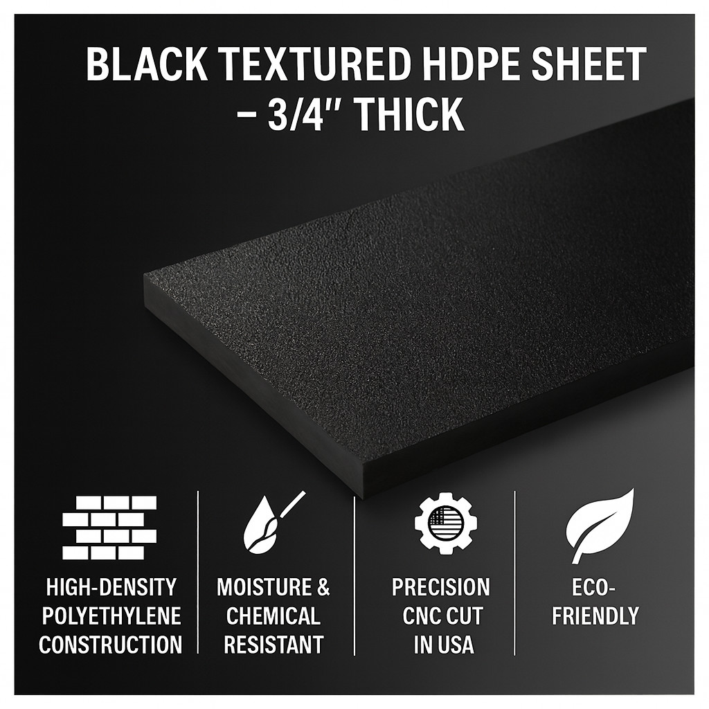 HDPE Amplifier Board Mount 12″x24″ –CNC Cut– Waterproof Black Textured-multi use