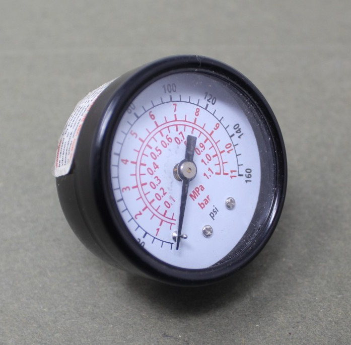 Pressure Gauge 1-5/8 Diameter 0-160 PSI 0-11 Mpa
