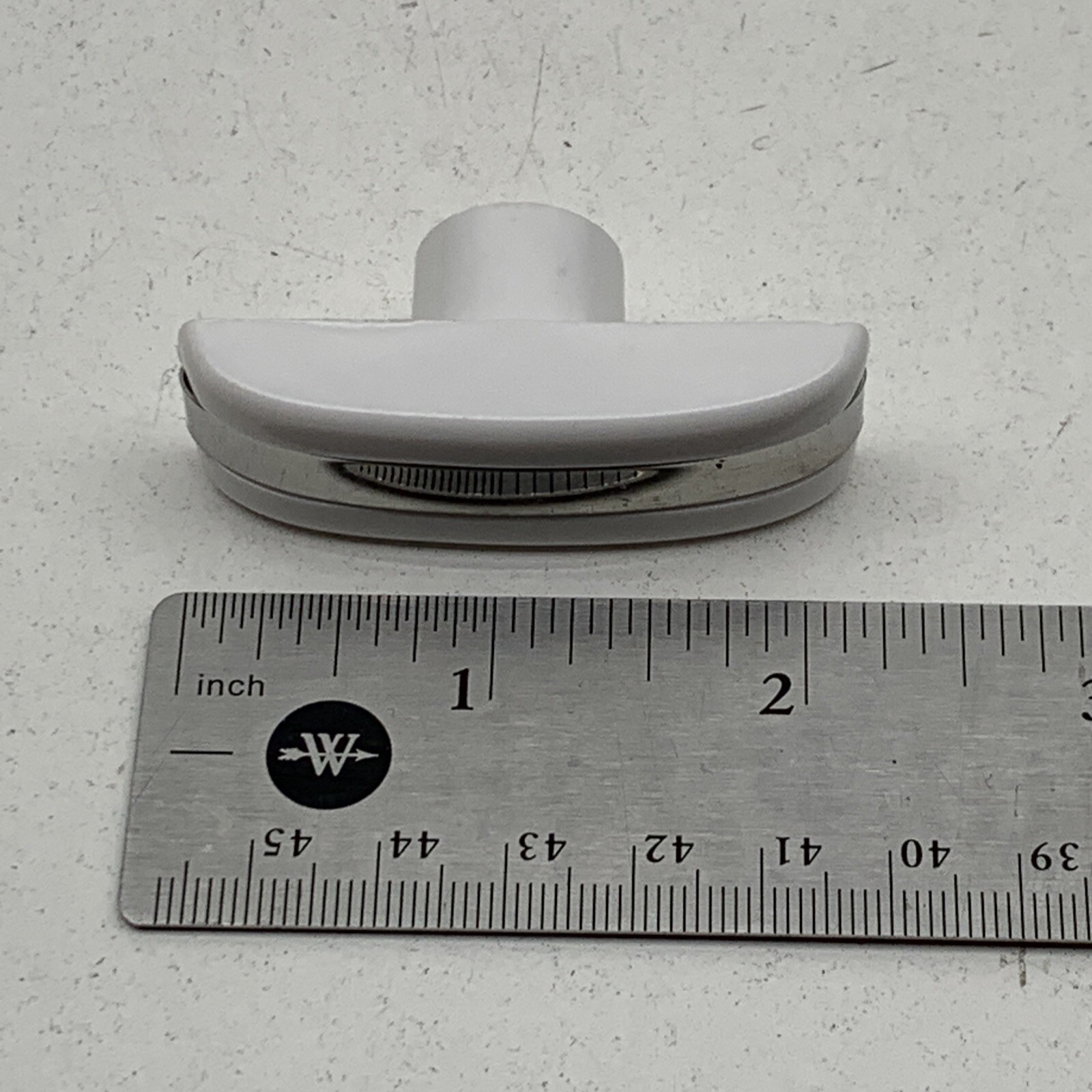 Vintage Appliance Oven Range Heater Thin White/Silver Trim Handle Knob 5/16″ Peg