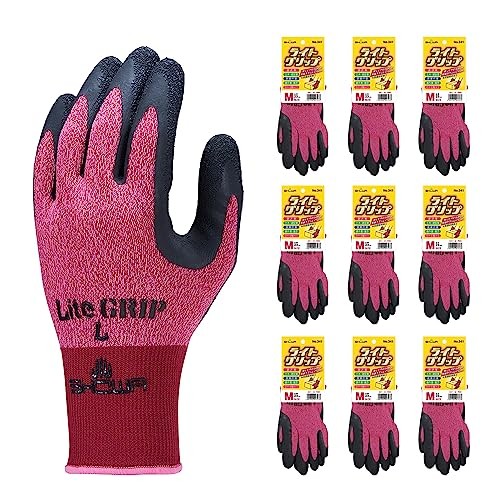 Showa Glove No. 341 Light Grip Red Medium 10 pairs