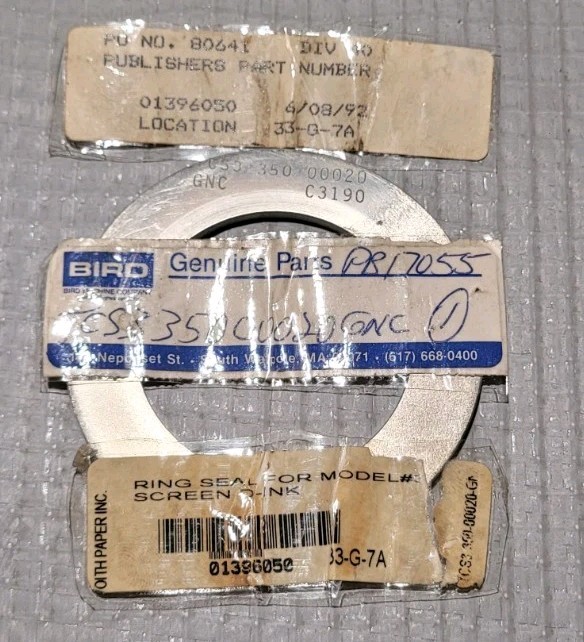 Voith Paper BIRD OEM Ring Seal Model #3 D-INK Screen TCS3-350-00020-GNC C3190