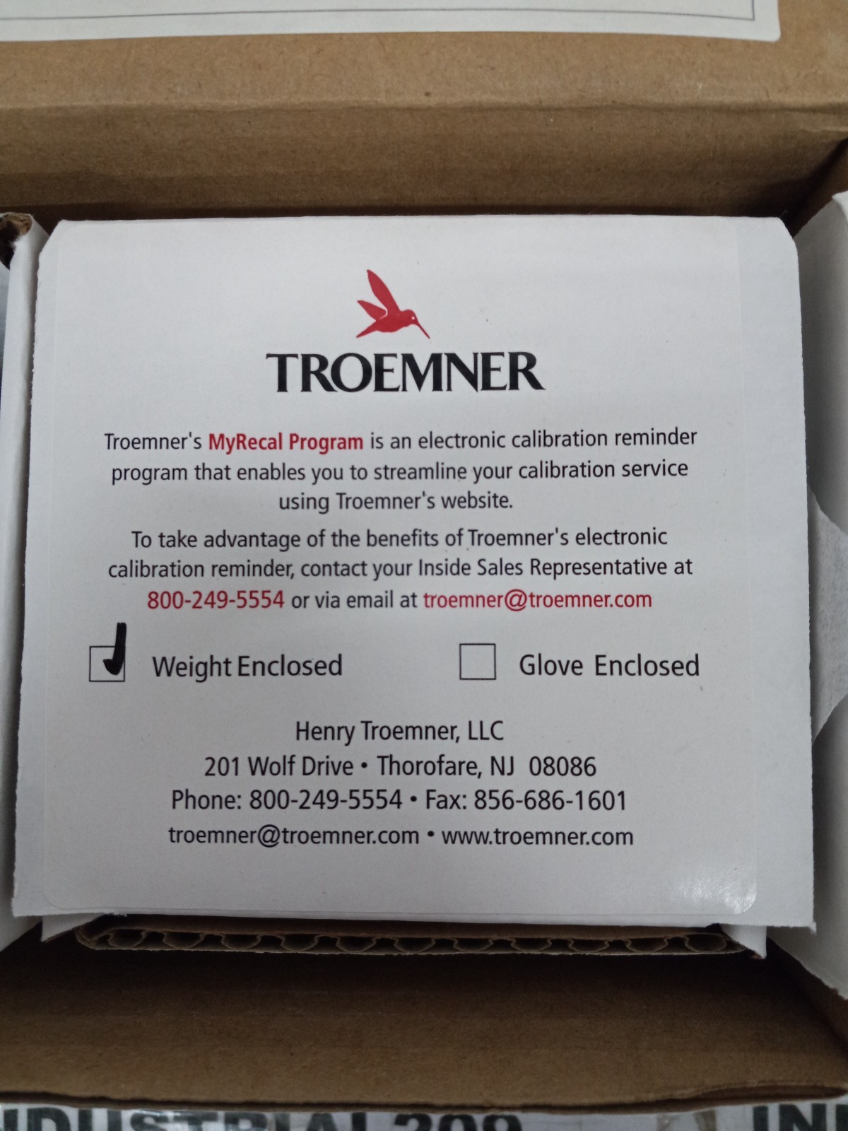 TROEMNER 2 KG ELEC 8124T CAL CYL CLASS 1