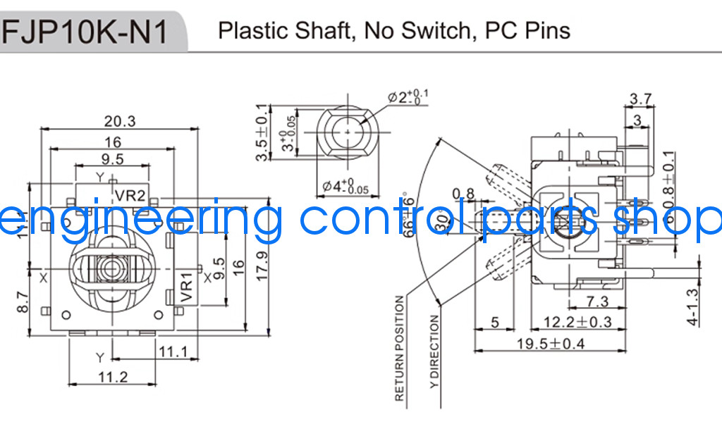 5pcs new for FJP10K-N1 Joystick Potentiometer B10K Handle Without Switch
