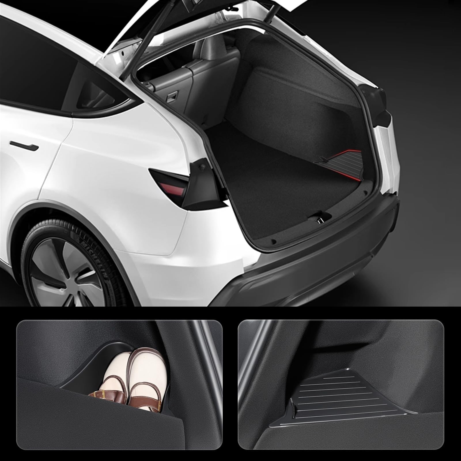 Topfit Trunk Storage Bins for Tesla Model Y Juniper, TPE Organizers with Carp…