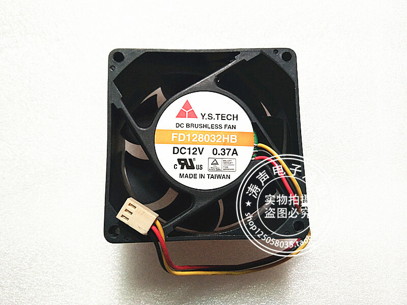 1 pcs Y.S.TECH Fan FD128032HB DC 12V 0.37A 8CM 8032 3 Pin