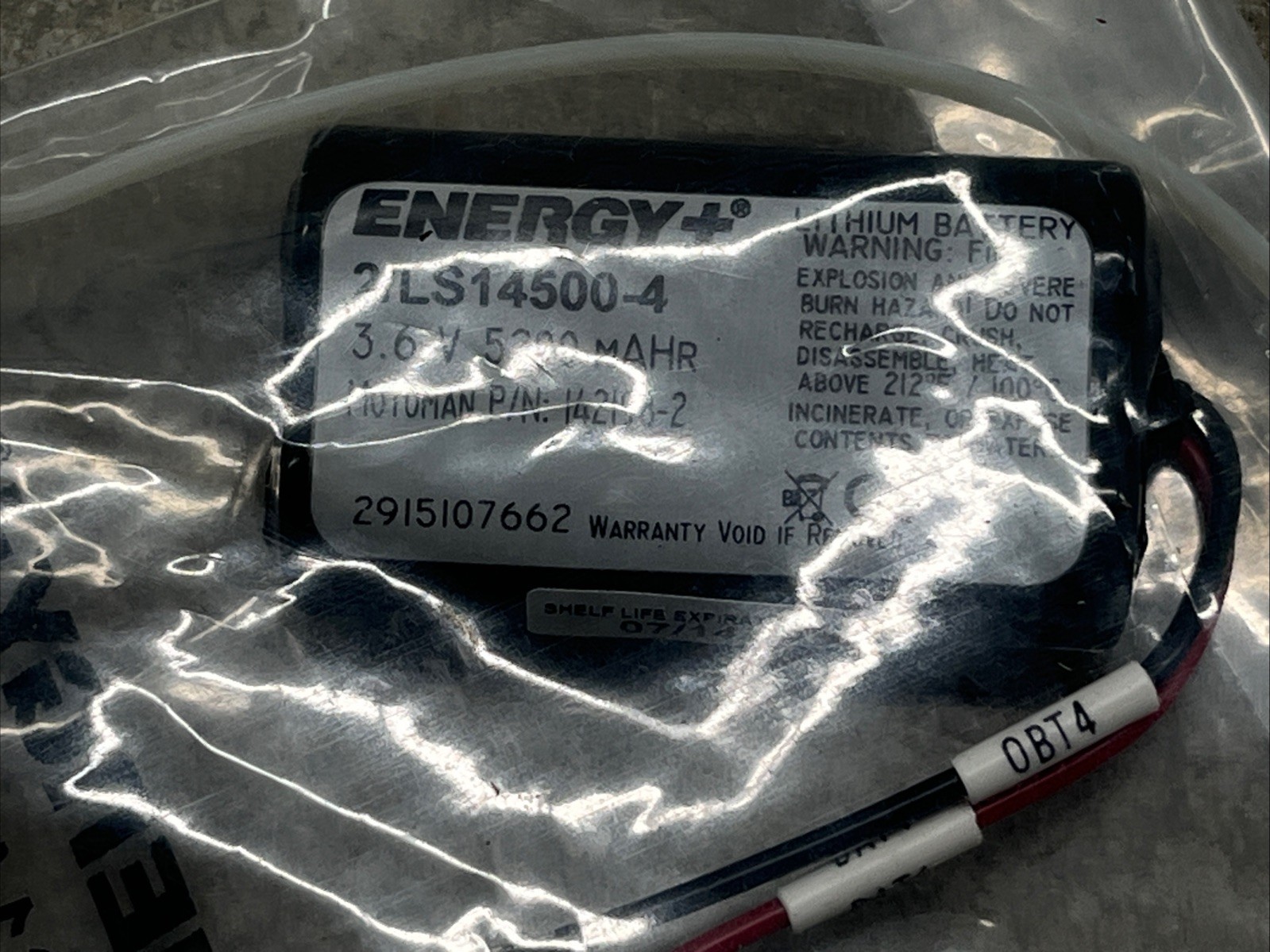 Energy+ Battery Lot (old stock) (3) 2/LS14500-4 (1) 479348-1 past shelf life