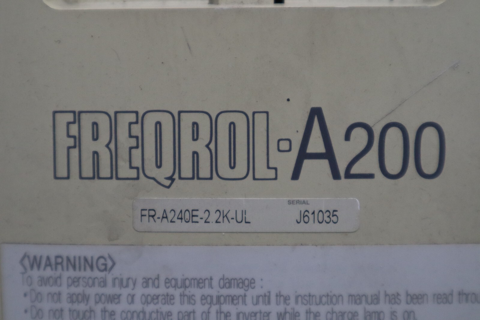 MITSUBISHI FRA20E-2.2K-UL INVERTER DRIVE FR-A240E-2.2K-UL STOCK #4302