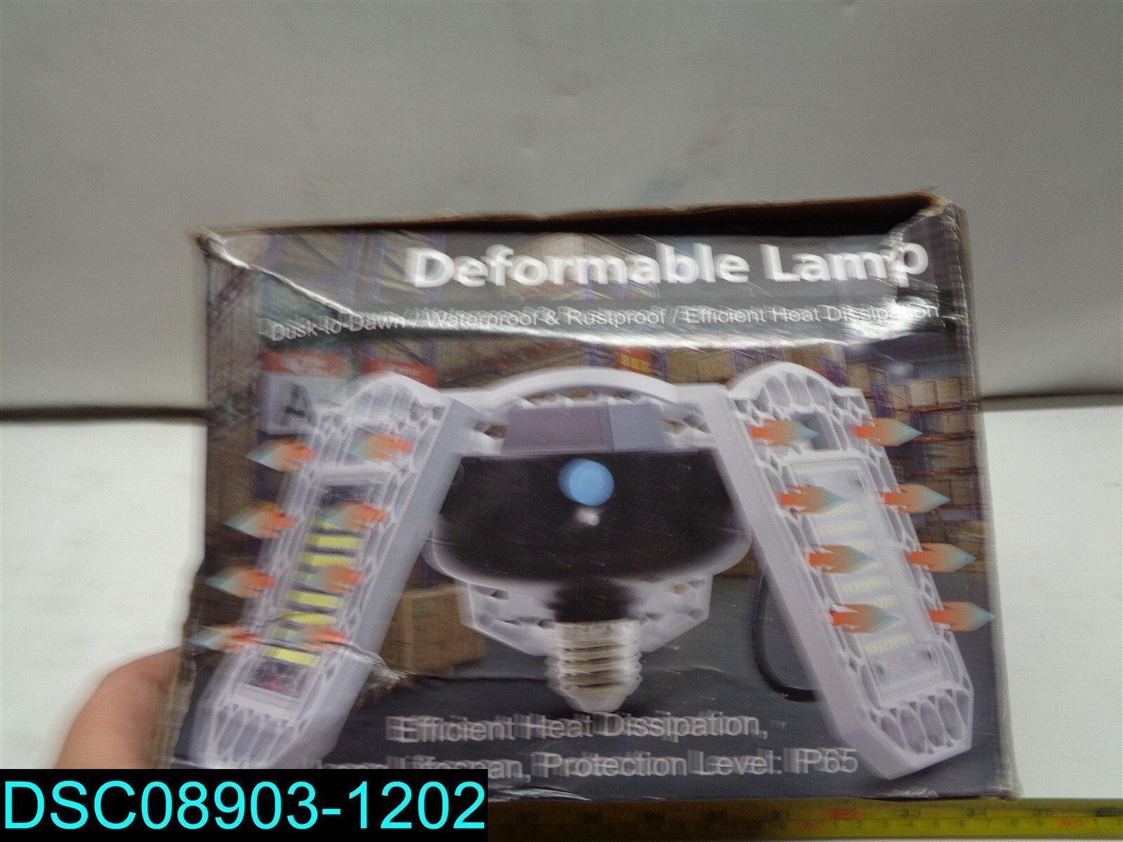 60-Watt Dusk to Dawn Deformable LED Adjustable Gray Garage Light W-XP07001E26