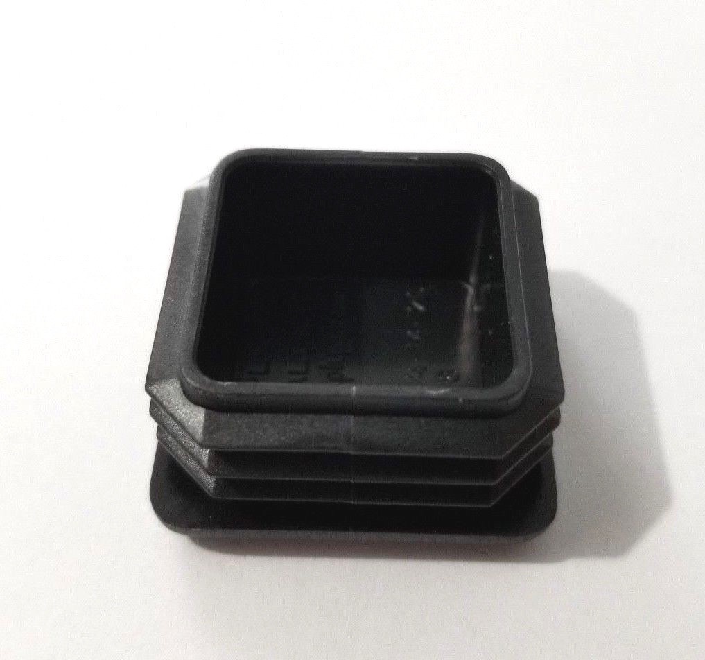 (4) Square 1-1/4″ 1.25″ 14-20 Gage Black Tubing End Plugs Plastic Insert Caps