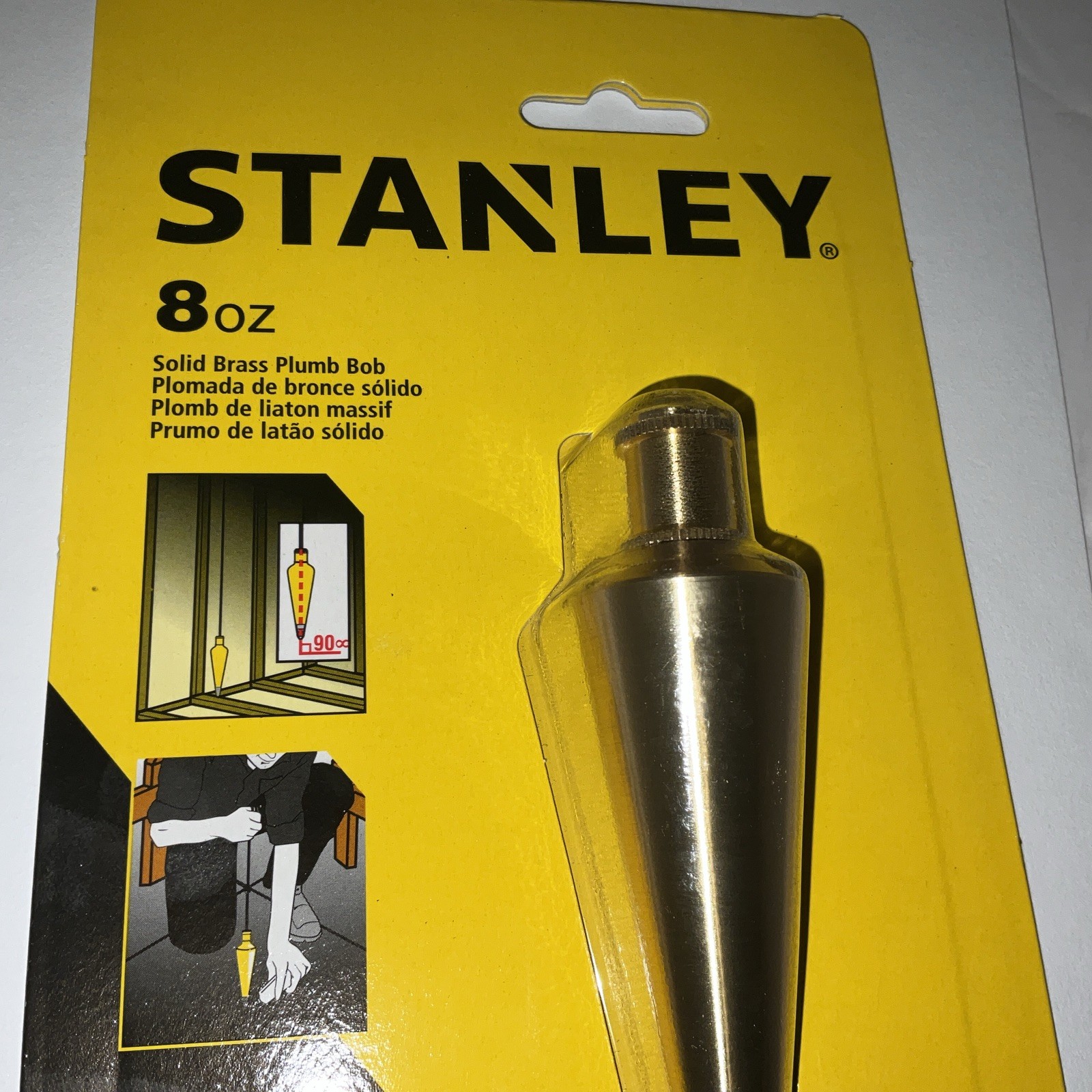 Stanley 47-973 8 OZ Plumb Bob Solid Brass Steel Tool