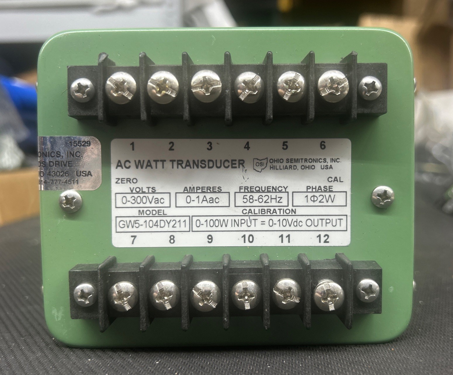 MW OHIO SEMITRONICS GW5-104DY211 AC WATT TRANSDUCER