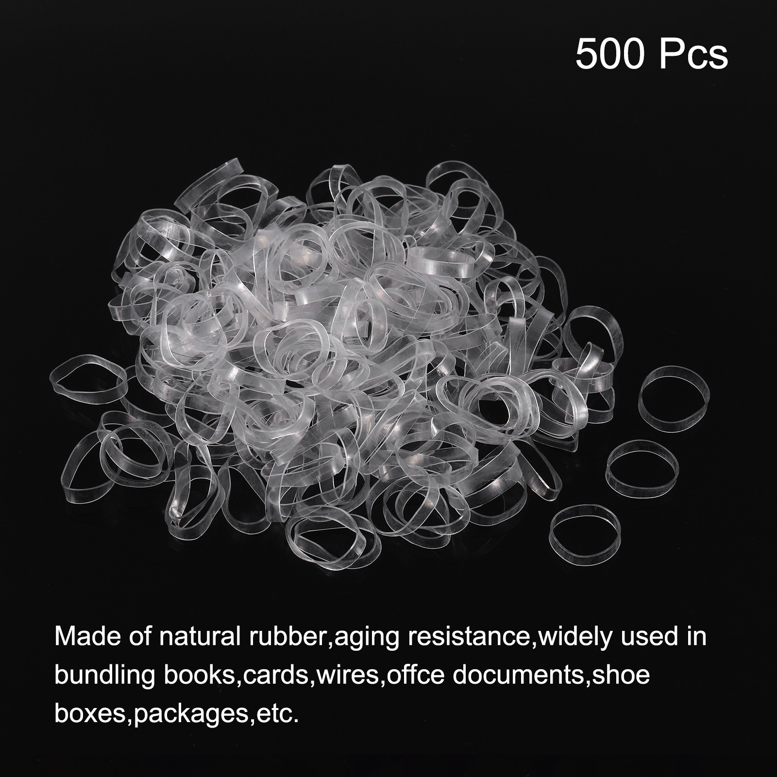 500Pcs Rubber Band Stretchable Elastic Band Clear 13mm x 3mm Hair Rubber Bands
